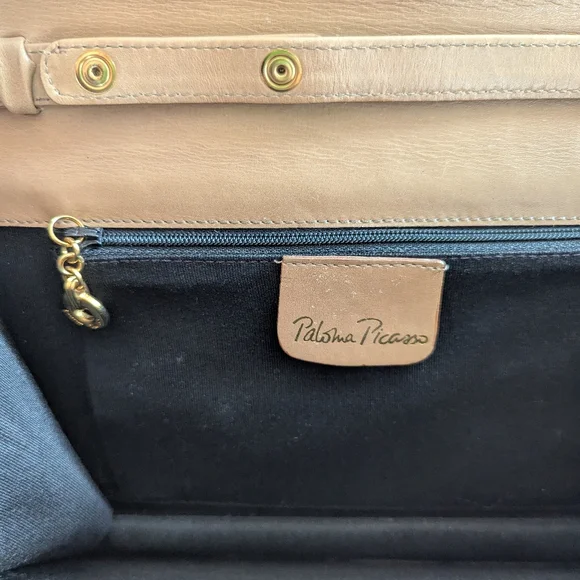 Rare Vintage Paloma Picasso Beige Shoulder Bag  Collectible - Picture 6 of 13